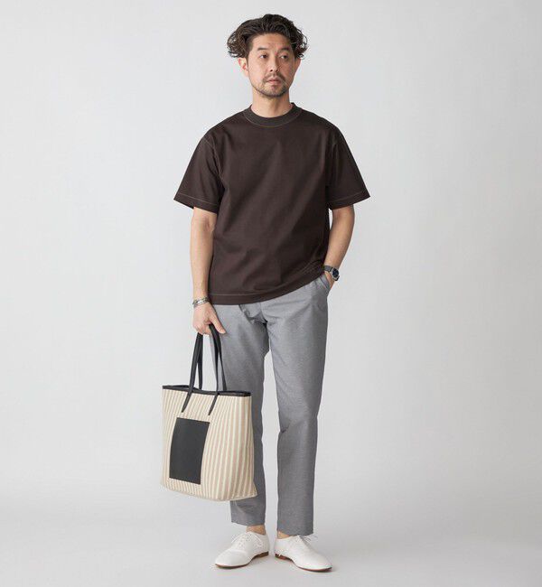 SHIPS「SHIPS: クルーネック ハイゲージ ダンボールニットTシャツ ライト」|Tシャツ・カットソー|