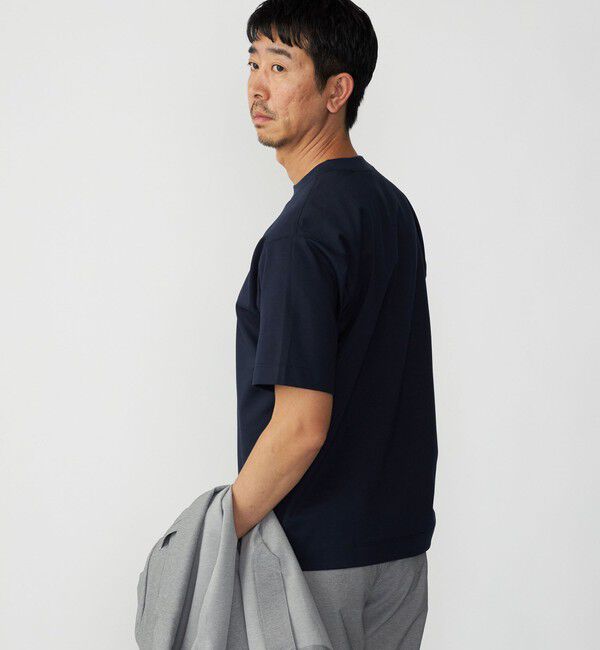 SHIPS「SHIPS: クルーネック ハイゲージ ダンボールニットTシャツ ライト」|Tシャツ・カットソー|