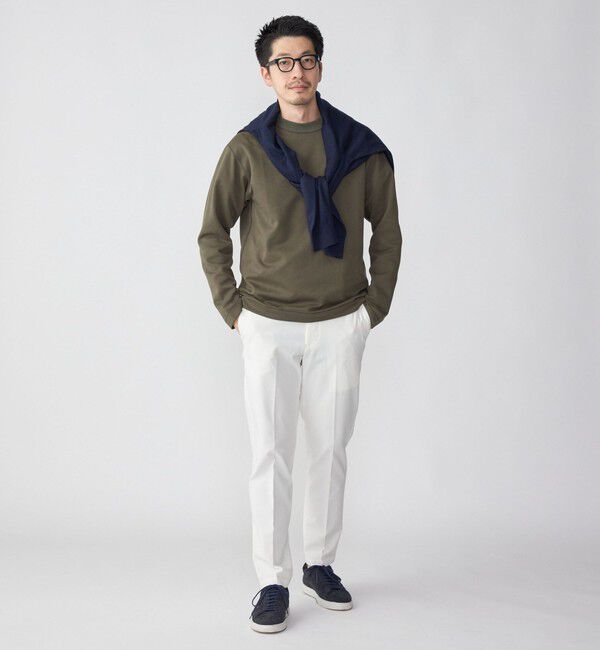 SHIPS「SHIPS:  ハイゲージ クルーネック ダンボールニット 長袖Tシャツ」|Tシャツ・カットソー|