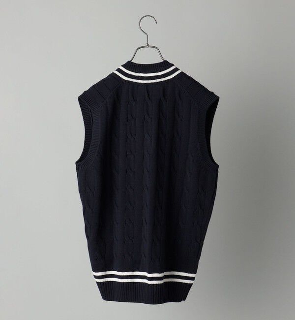 SHIPS「ALAN PAINE:7ゲージ クリケット ケーブル Vネック ニットベスト」|ベスト・ジレ|