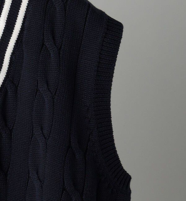 SHIPS「ALAN PAINE:7ゲージ クリケット ケーブル Vネック ニットベスト」|ベスト・ジレ|