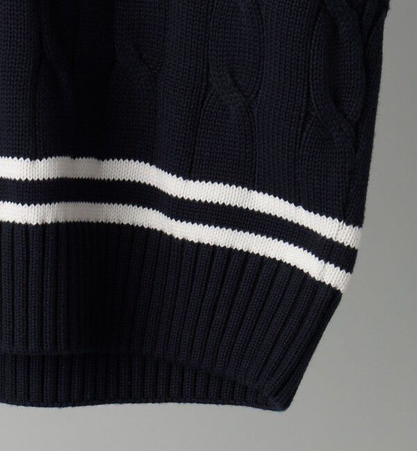 SHIPS「ALAN PAINE:7ゲージ クリケット ケーブル Vネック ニットベスト」|ベスト・ジレ|