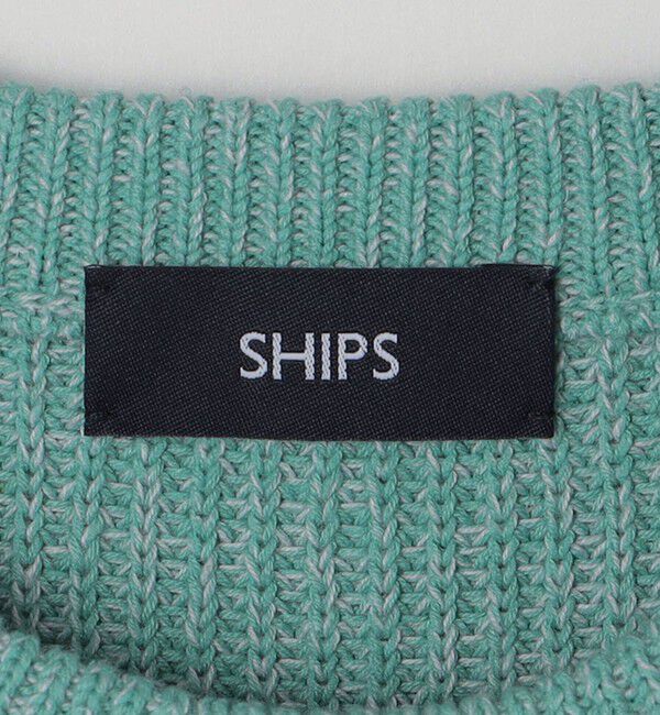 SHIPS「SHIPS:〈手洗い可能〉リネン/コットン TEXBRID(R) ランダムアラン クルーネックニット」|ニット・セーター|