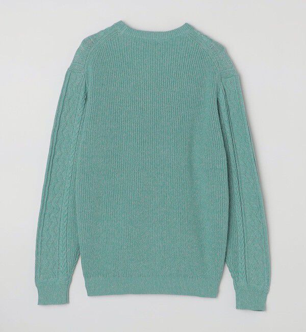 SHIPS「SHIPS:〈手洗い可能〉リネン/コットン TEXBRID(R) ランダムアラン クルーネックニット」|ニット・セーター|