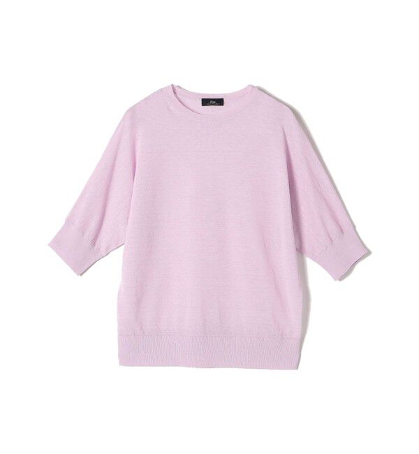 SHIPS for women「SHIPS Primary Navy Label:リネン/ナイロン ドルマン プルオーバー」|ニット・セーター|