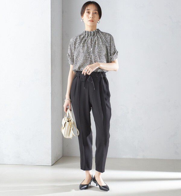 SHIPS for women「〈手洗い可能〉ネック ギャザー プリント ドルマン ブラウス」|シャツ・ブラウス|