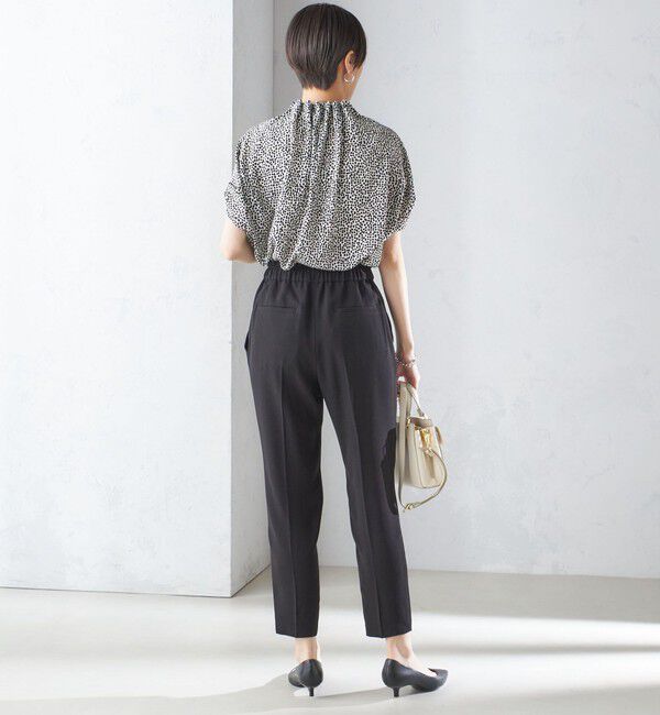 SHIPS for women「〈手洗い可能〉ネック ギャザー プリント ドルマン ブラウス」|シャツ・ブラウス|