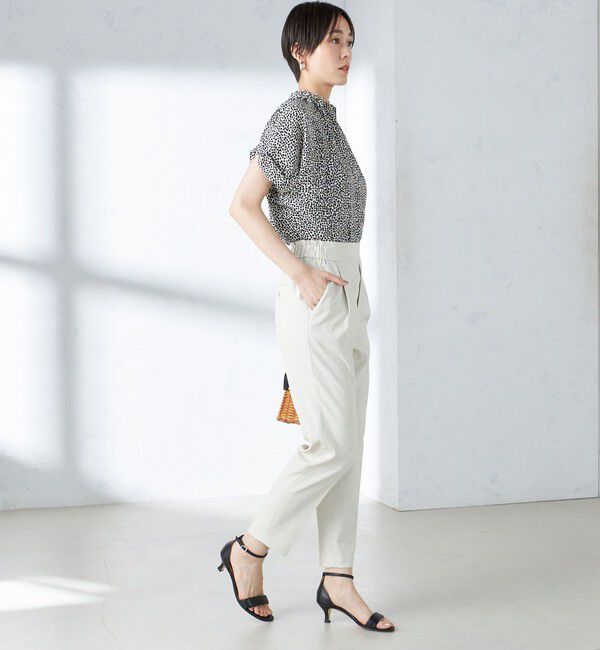 SHIPS for women「〈手洗い可能〉ネック ギャザー プリント ドルマン ブラウス」|シャツ・ブラウス|