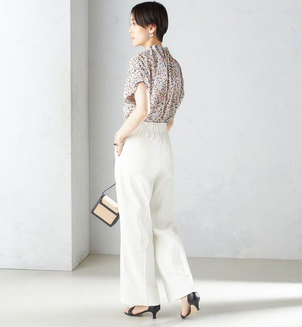 SHIPS for women「〈手洗い可能〉ネック ギャザー プリント ドルマン ブラウス」|シャツ・ブラウス|