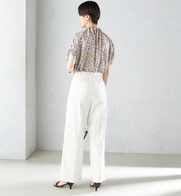 SHIPS for women「〈手洗い可能〉ネック ギャザー プリント ドルマン ブラウス」|シャツ・ブラウス|