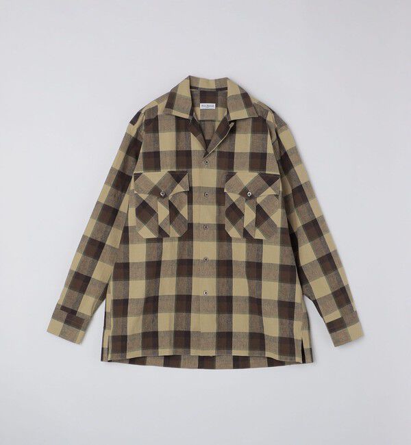 SHIPS「【SHIPS別注】Errico Formicola: ブラウン マドラス オープンカラー シャツ」|シャツ・ブラウス|ブラウン