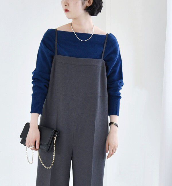 quaranciel「quaranciel:〈手洗い可能〉キャミ ワイド サロペット（セットアップ対応）」|オールインワン|チャコールグレー