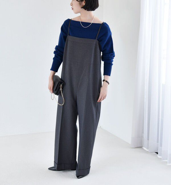 quaranciel「quaranciel:〈手洗い可能〉キャミ ワイド サロペット（セットアップ対応）」|オールインワン|