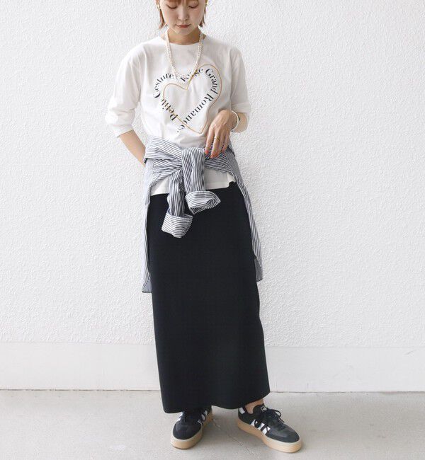 SHIPS for women「【WEB限定】バリエーション ロゴ プリント ロングスリーブ TEE」|Tシャツ・カットソー|