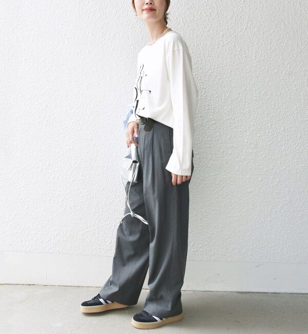 SHIPS for women「【WEB限定】バリエーション ロゴ プリント ロングスリーブ TEE」|Tシャツ・カットソー|