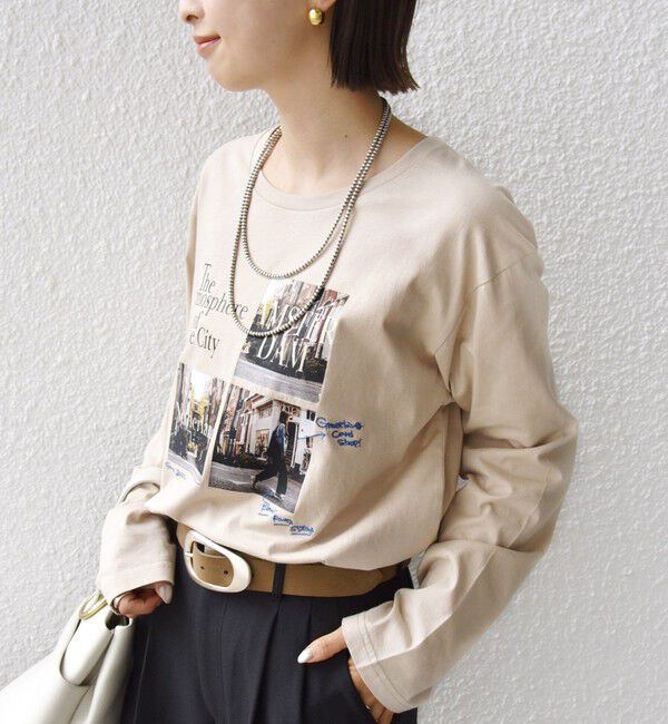 SHIPS for women「【WEB限定】バリエーション ロゴ プリント ロングスリーブ TEE」|Tシャツ・カットソー|