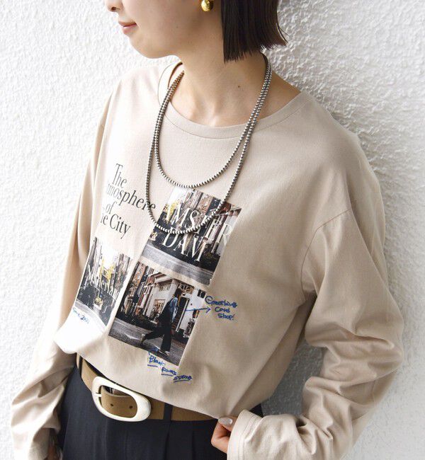 SHIPS for women「【WEB限定】バリエーション ロゴ プリント ロングスリーブ TEE」|Tシャツ・カットソー|