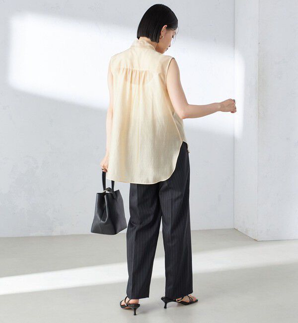 SHIPS for women「〈手洗い可能〉ストライプ ツイル ストレート パンツ」|スラックス|