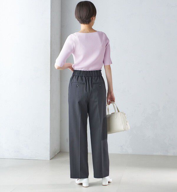 SHIPS for women「〈手洗い可能〉ストライプ ツイル ストレート パンツ」|スラックス|