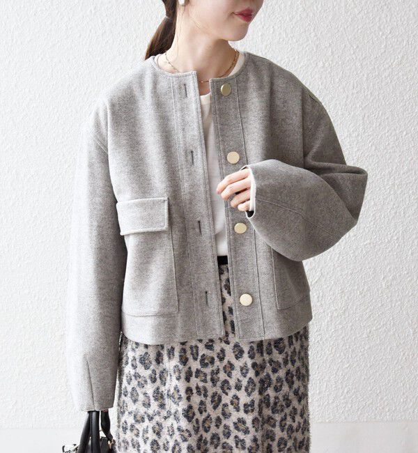 SHIPS any「SHIPS any: エア ニードル ポケット コンパクト ノーカラー ジャケット」|ノーカラージャケット|