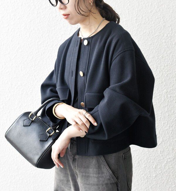 SHIPS any「SHIPS any: エア ニードル ポケット コンパクト ノーカラー ジャケット」|ノーカラージャケット|