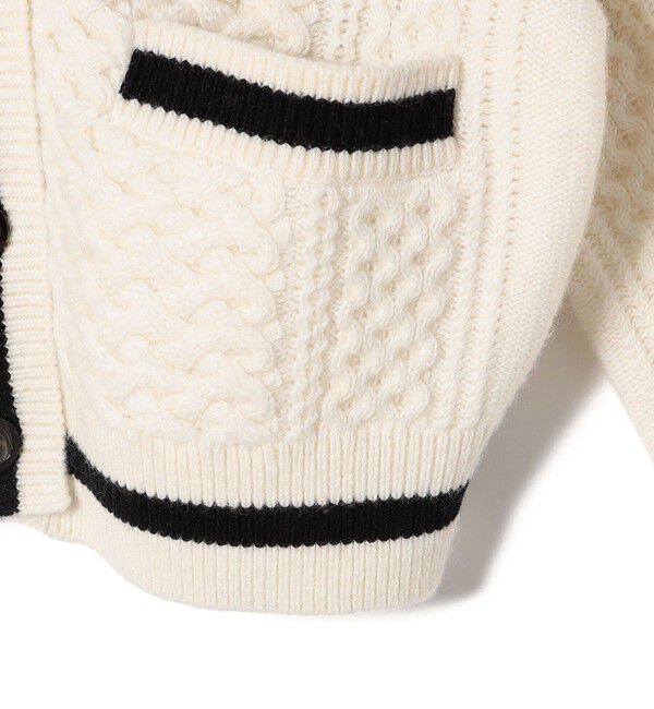 SHIPS for women「【WEB限定】袖 フリル チルデン ケーブル ライン カーディガン」|カーディガン|