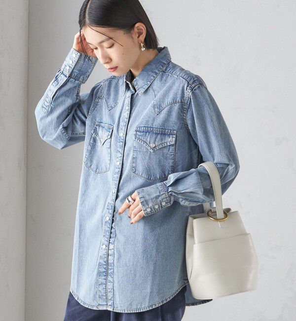 SHIPS for women「ROCKMOUNT:〈洗濯機可能〉デニム ウエスタン」|シャツ・ブラウス|ライトブルー