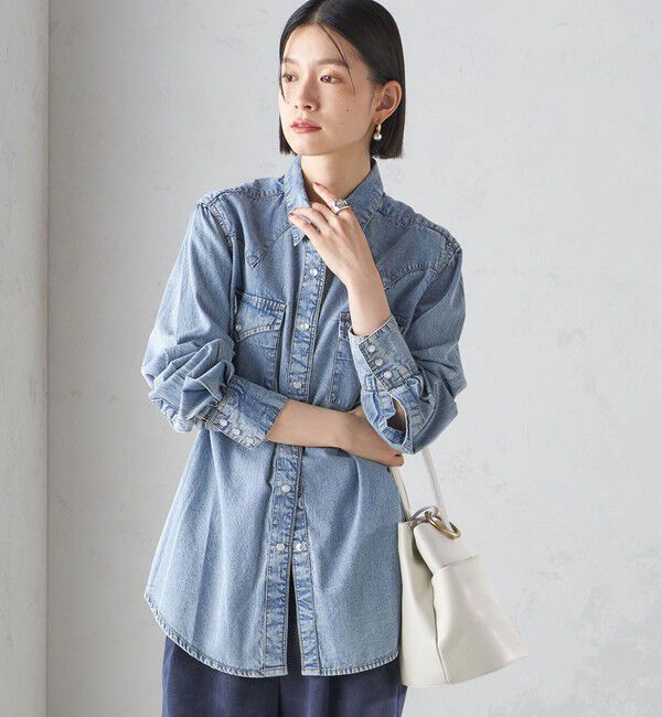 SHIPS for women「ROCKMOUNT:〈洗濯機可能〉デニム ウエスタン」|シャツ・ブラウス|