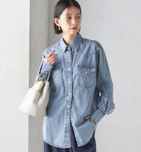 SHIPS for women「ROCKMOUNT:〈洗濯機可能〉デニム ウエスタン」|シャツ・ブラウス|