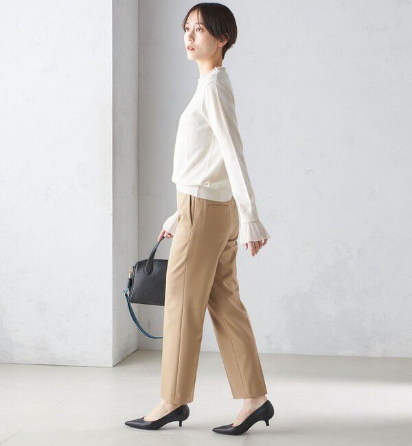 SHIPS for women「〈手洗い可能〉オーガンジー プリーツ ハイゲージ ニット」|ニット・セーター|