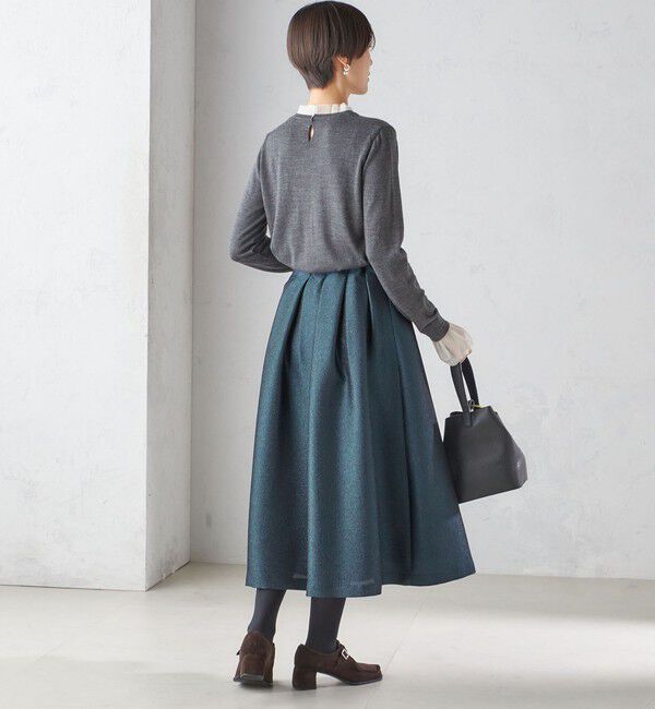 SHIPS for women「〈手洗い可能〉オーガンジー プリーツ ハイゲージ ニット」|ニット・セーター|