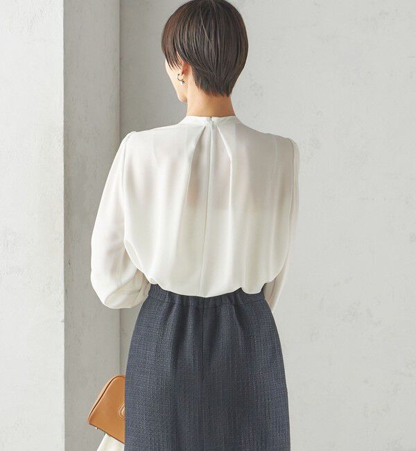 SHIPS for women「〈手洗い可能〉ボウタイ ソリッド 長袖 ブラウス」|シャツ・ブラウス|
