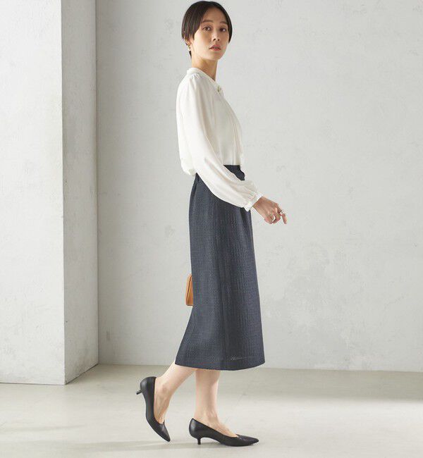 SHIPS for women「〈手洗い可能〉ボウタイ ソリッド 長袖 ブラウス」|シャツ・ブラウス|