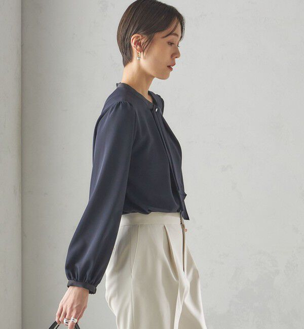 SHIPS for women「〈手洗い可能〉ボウタイ ソリッド 長袖 ブラウス」|シャツ・ブラウス|