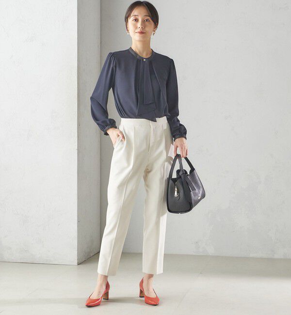 SHIPS for women「〈手洗い可能〉ボウタイ ソリッド 長袖 ブラウス」|シャツ・ブラウス|