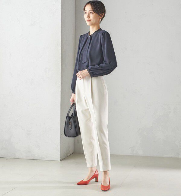 SHIPS for women「〈手洗い可能〉ボウタイ ソリッド 長袖 ブラウス」|シャツ・ブラウス|