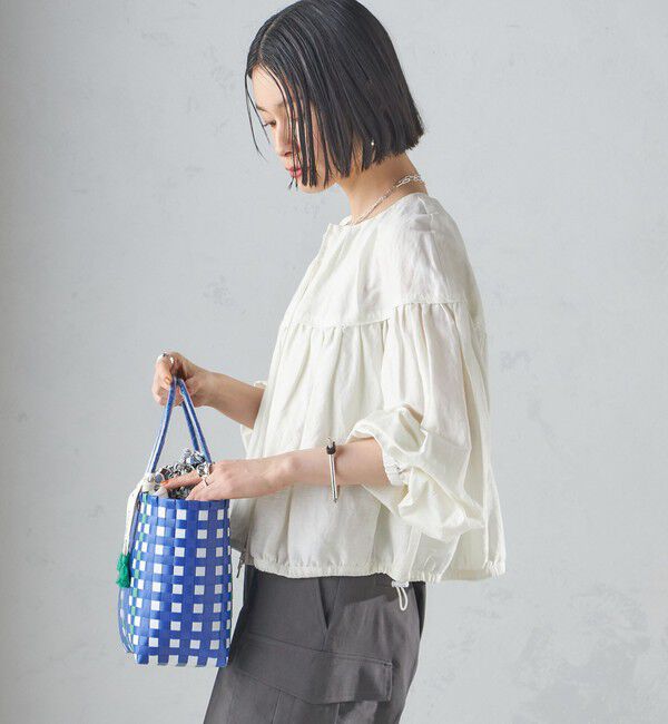 SHIPS for women「〈手洗い可能〉リネン混 シアー ギャザー ブルゾン」|ブルゾン・スタジャン|