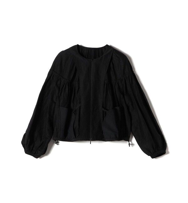 SHIPS for women「〈手洗い可能〉リネン混 シアー ギャザー ブルゾン」|ブルゾン・スタジャン|