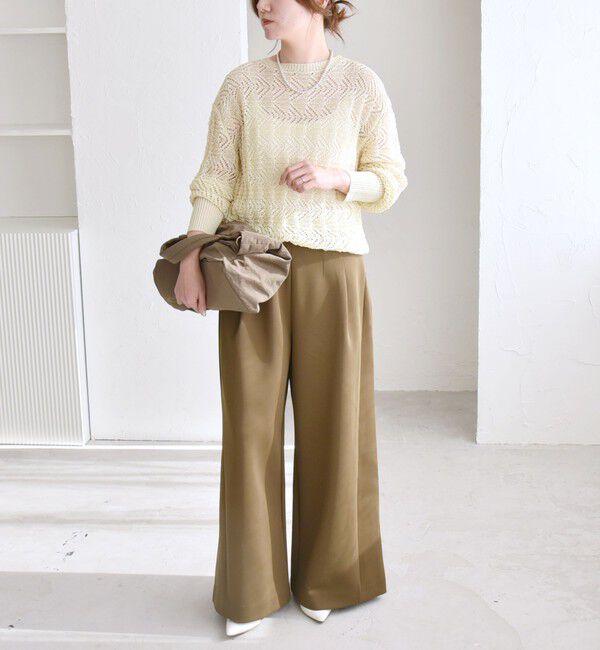 quaranciel「quaranciel:〈手洗い可能〉バルキー レース ニット」|ニット・セーター|