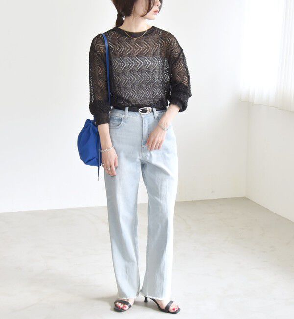 quaranciel「quaranciel:〈手洗い可能〉バルキー レース ニット」|ニット・セーター|