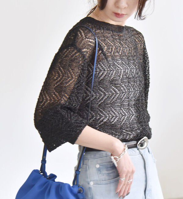 quaranciel「quaranciel:〈手洗い可能〉バルキー レース ニット」|ニット・セーター|