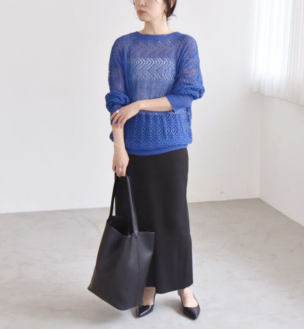 quaranciel「quaranciel:〈手洗い可能〉バルキー レース ニット」|ニット・セーター|