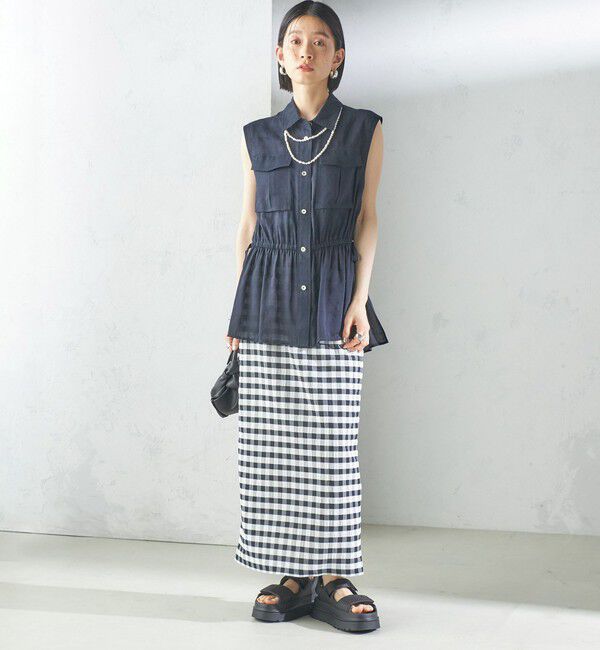 SHIPS for women「〈手洗い可能〉ギンガム チェック タイト スカート」|スカート|