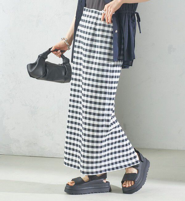SHIPS for women「〈手洗い可能〉ギンガム チェック タイト スカート」|スカート|