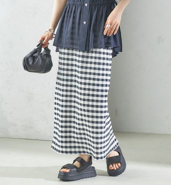 SHIPS for women「〈手洗い可能〉ギンガム チェック タイト スカート」|スカート|