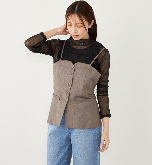 SHIPS Colors 「SHIPS Colors:〈手洗い可能〉シアー クレープ ハイネック インナー」|Tシャツ・カットソー|