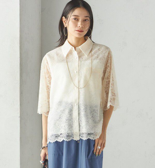 SHIPS for women「〈手洗い可能〉ラッセル レース シャツ」|シャツ・ブラウス|