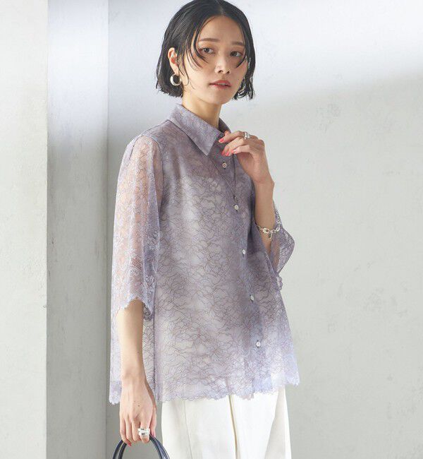 SHIPS for women「〈手洗い可能〉ラッセル レース シャツ」|シャツ・ブラウス|