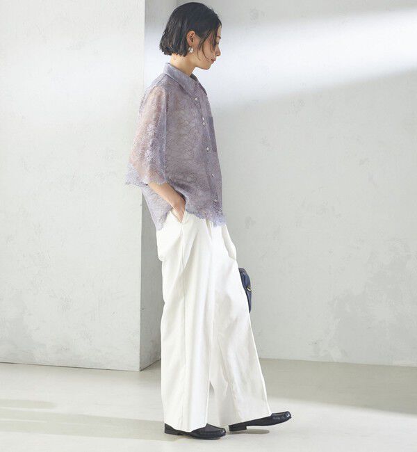 SHIPS for women「〈手洗い可能〉ラッセル レース シャツ」|シャツ・ブラウス|