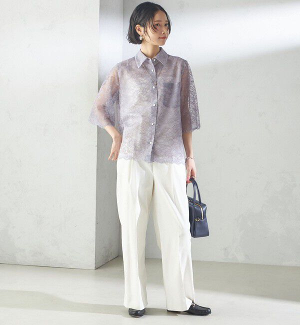 SHIPS for women「〈手洗い可能〉ラッセル レース シャツ」|シャツ・ブラウス|